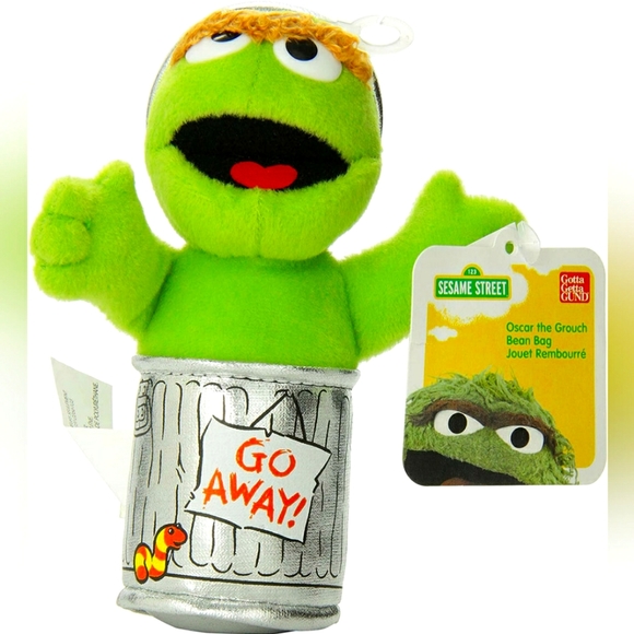 Oscar The Grouch bean bag plush by Gund - Picture 4 of 5